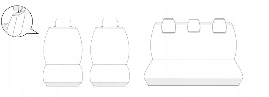 Pokrowce samochodowe miarowe na miarę do Skoda Fabia II Przeznaczenie komplet siedzeń