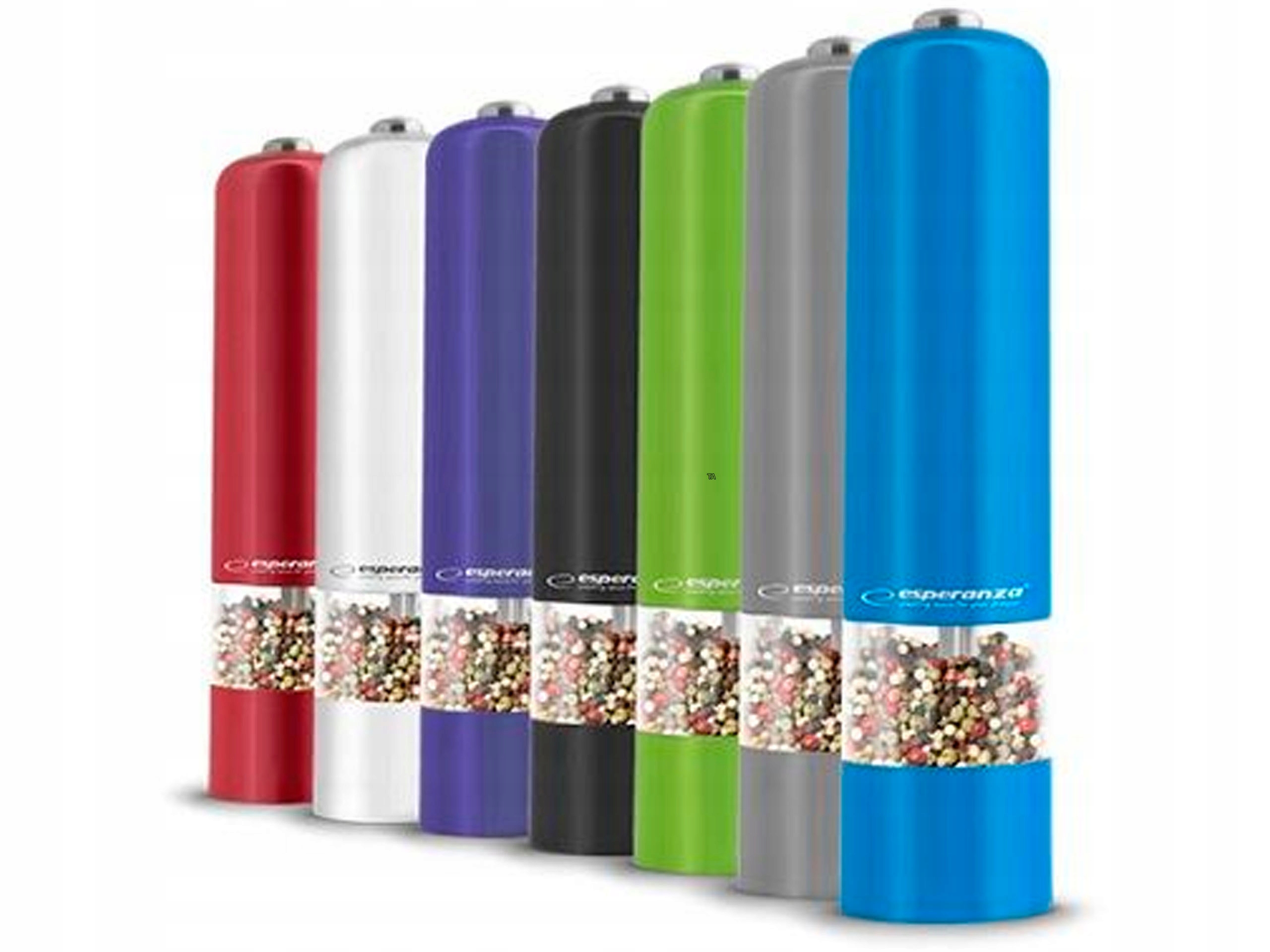 SOLNICZKA MŁYNEK DO PIEPRZU SOLI LED NIEBIESKI Kolor odcienie błękitu