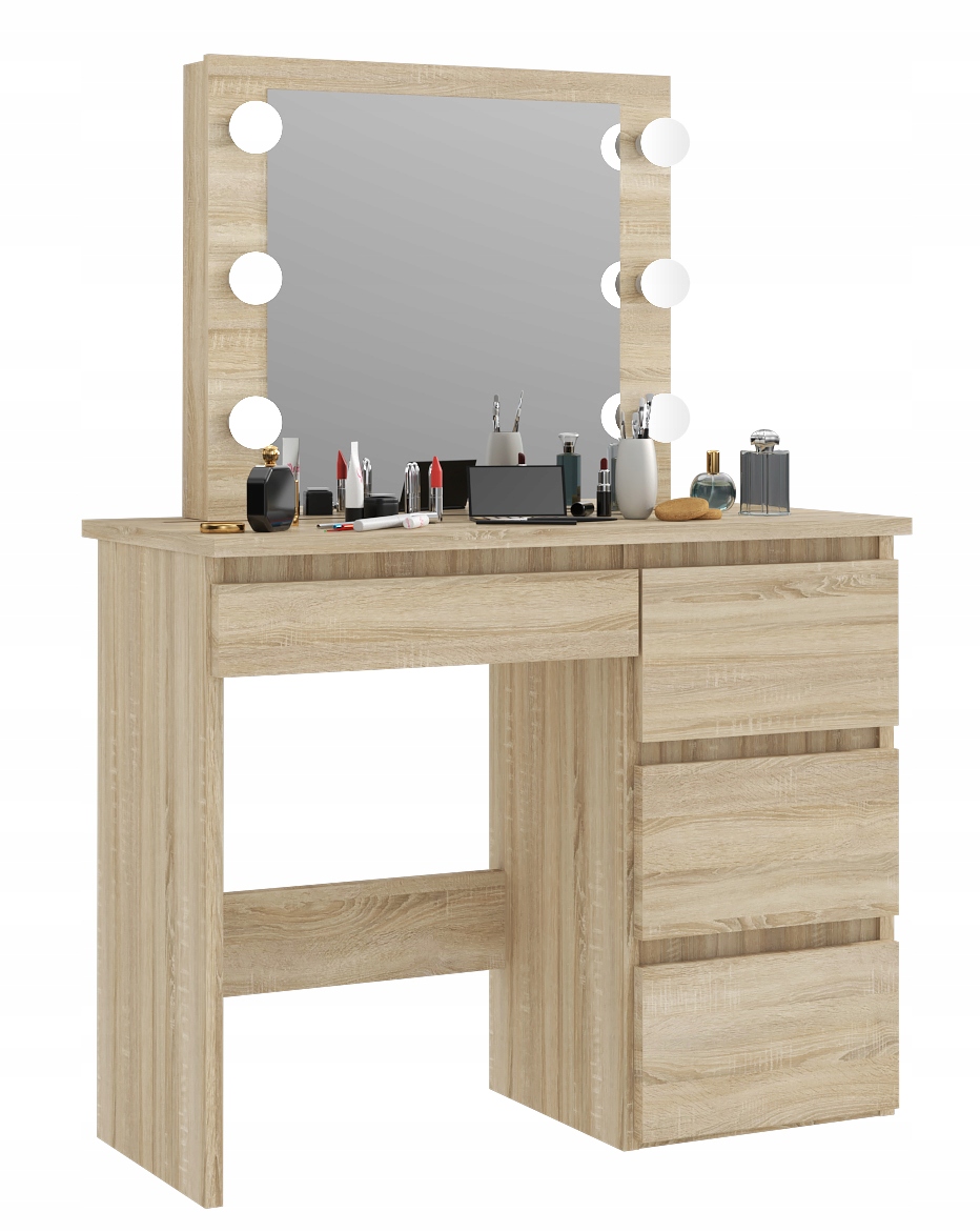 TOALETKA KOSMETYCZNA BETA 6 LED SONOMA SZUFLADY