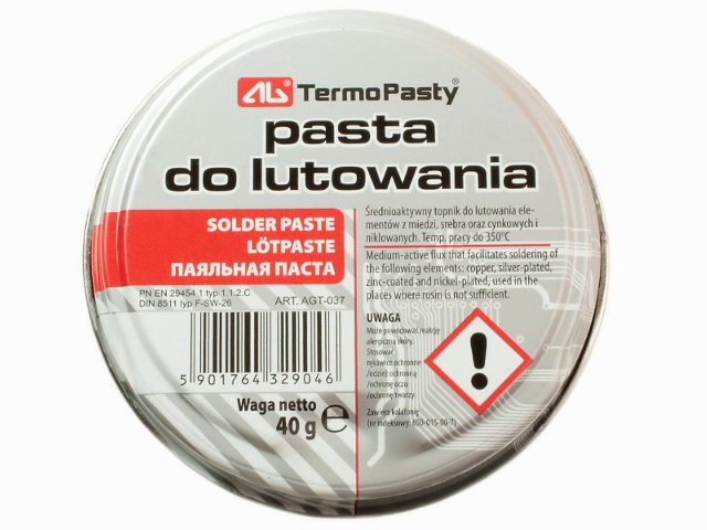 

Pasta lutownicza do lutowania puszce 40g Ag