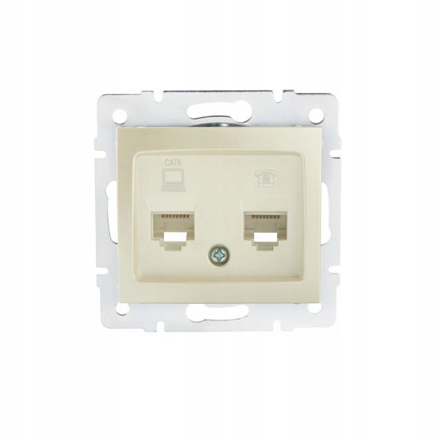 

Gniazdo RJ45 cat. 6 RJ11 perłowe Domo Kanlux