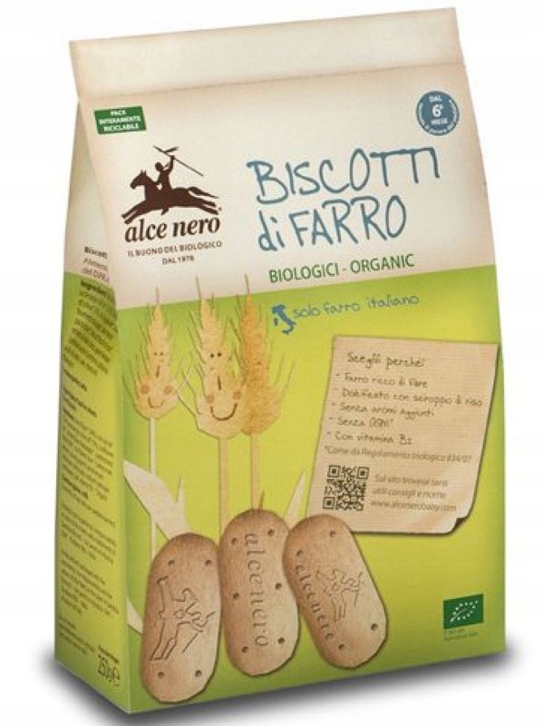 Špaldové Sušenky Pro Děti Od 6 Měsíců Bio 250 g Alce Nero