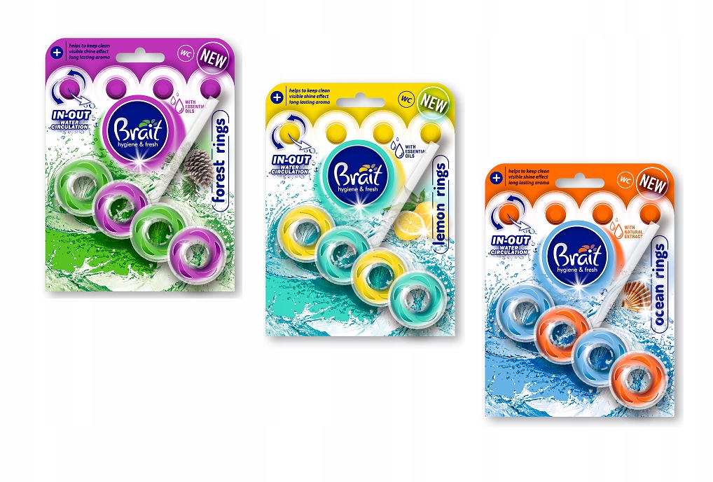 

Kostka Zawieszka Toalety Wc Brait Rings 3X40g