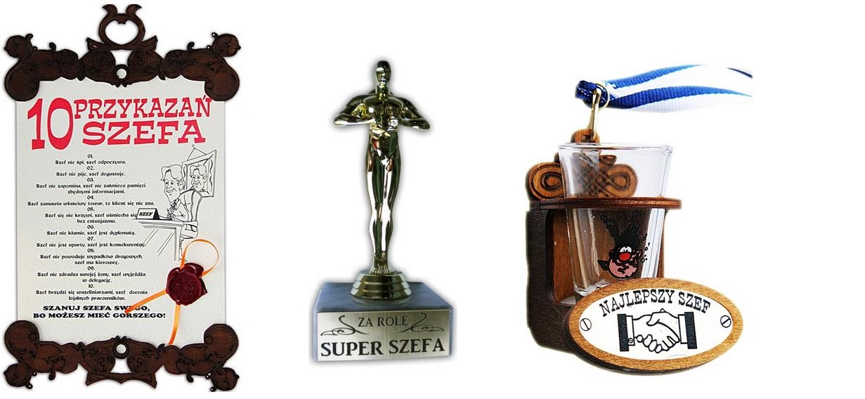 

Statuetka Dla Szefa Dyplom +kieliszek