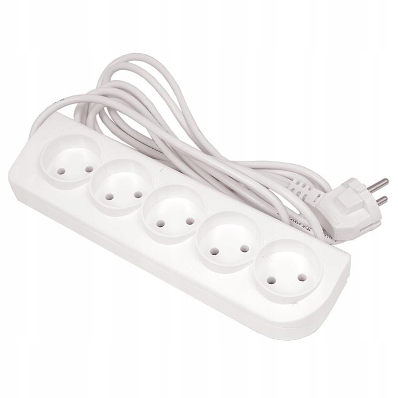 

Przedłużacz Listwowy Domowy Kabel 3 m 5 Gniazdek