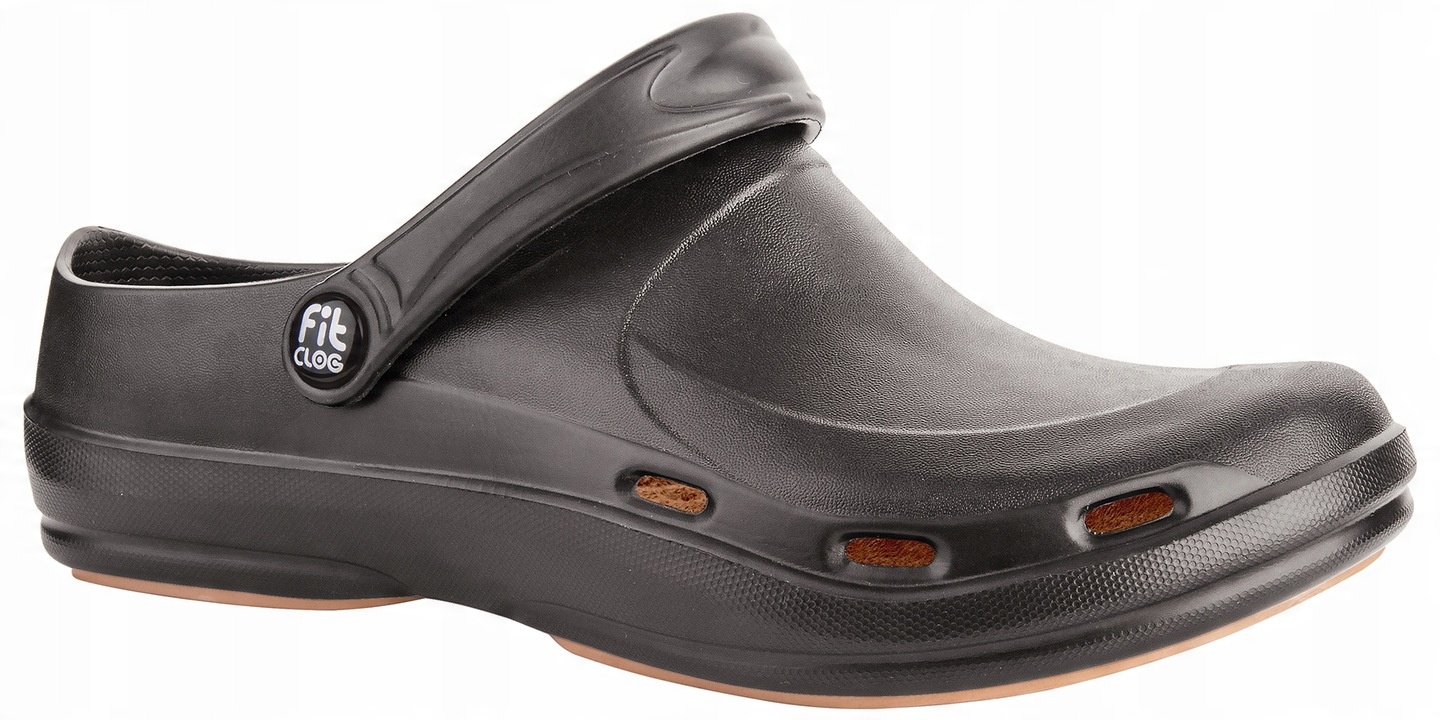 

FitClog Czarny Chodaki Męskie Na Basen Medyczne