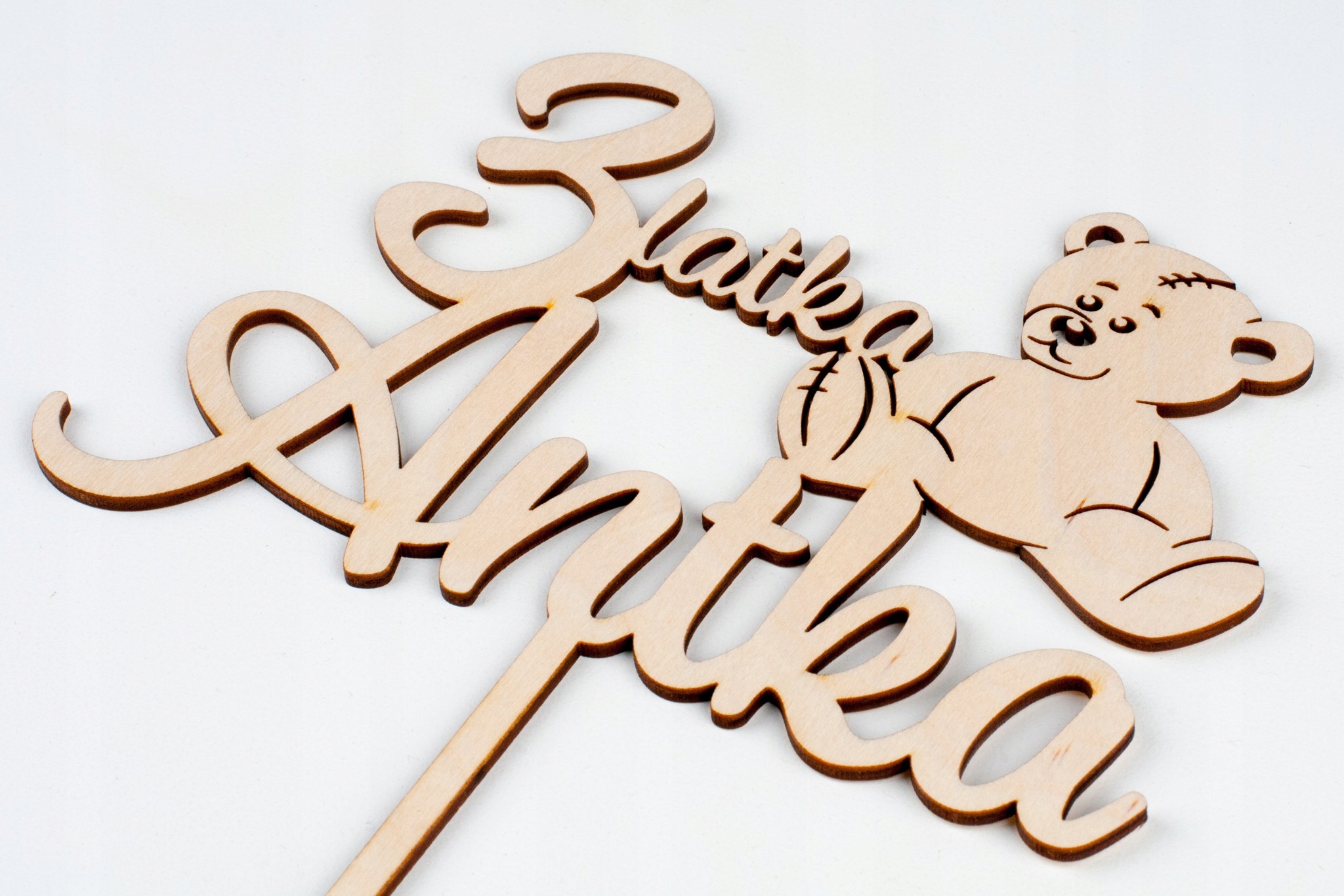 TOPPER URODZINY IMIĘ NAPIS ozdoba NA TORT MIŚ LAT Marka Lovely Things