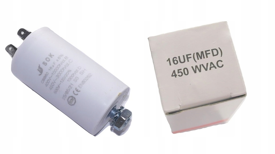 

Kondensator Rozruchowy Do Silnika 16 uF 450 V
