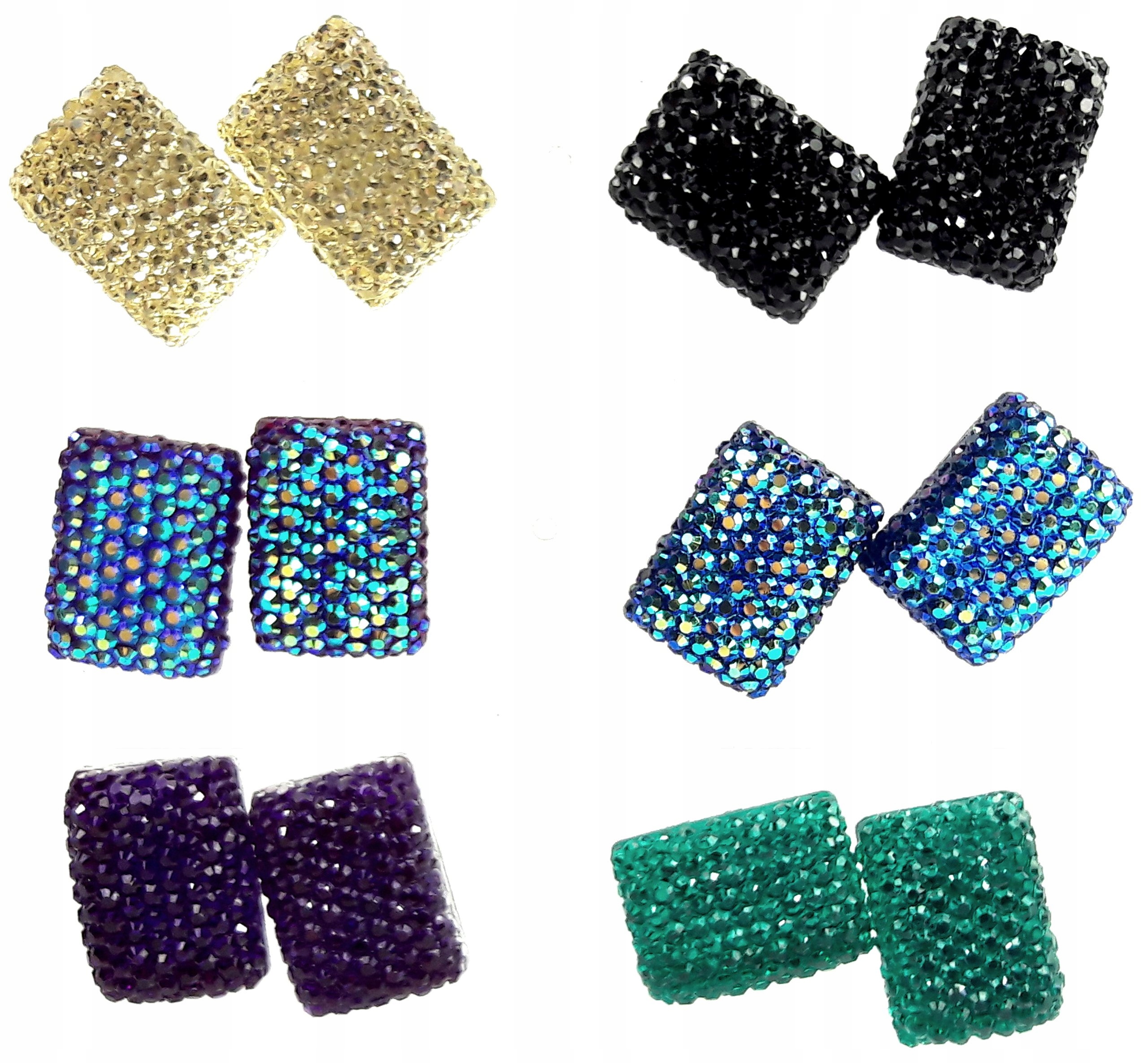 

Zestaw kolczyków 6 par geometryczne prostokąty