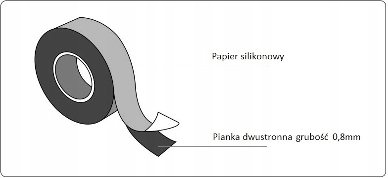 38mm/50m TAŚMA MONTAŻOWA DWUSTRONNIE PIANKOWA 0,8 Marka inna