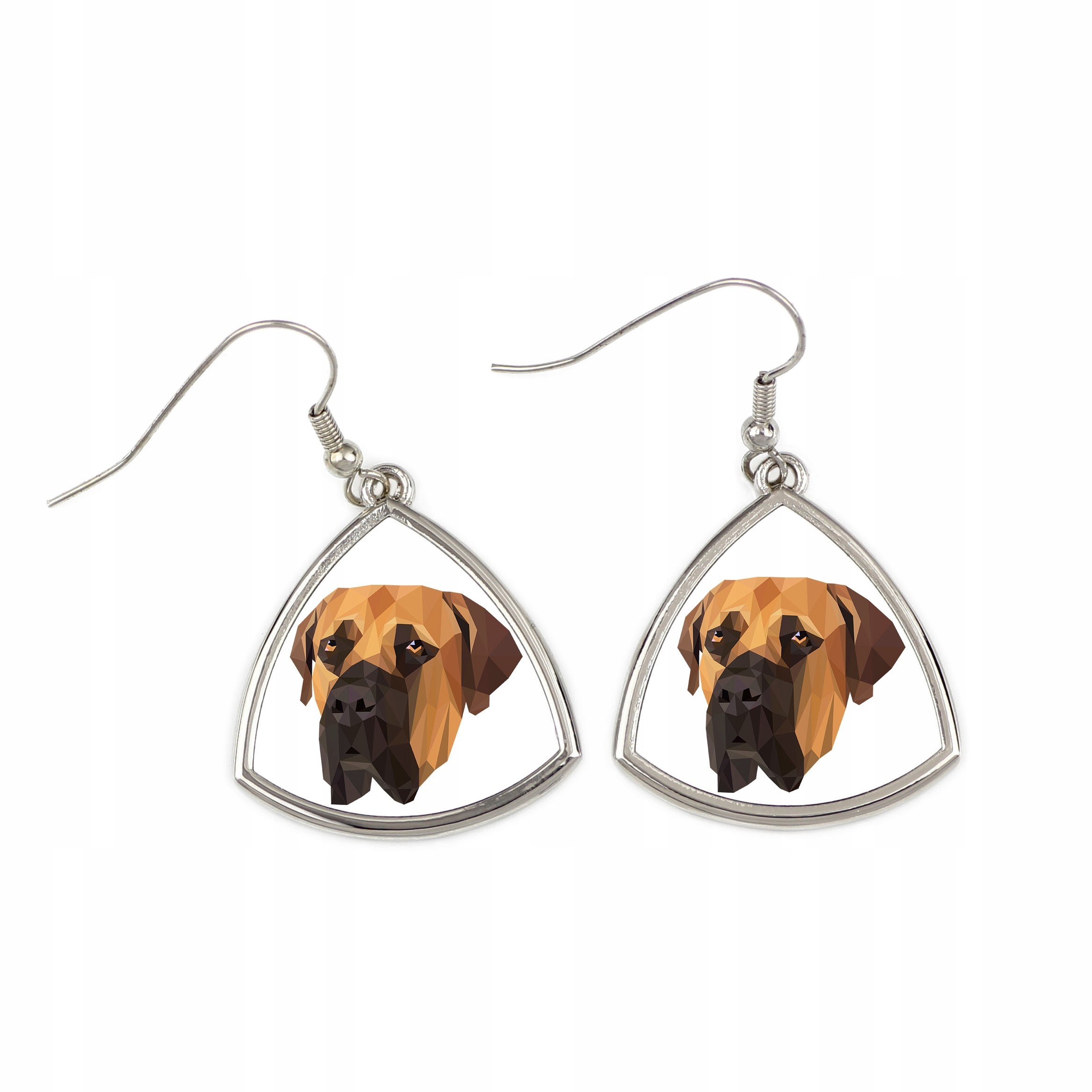 

Boerboel Kolczyki z grafiką, pies geometryczny