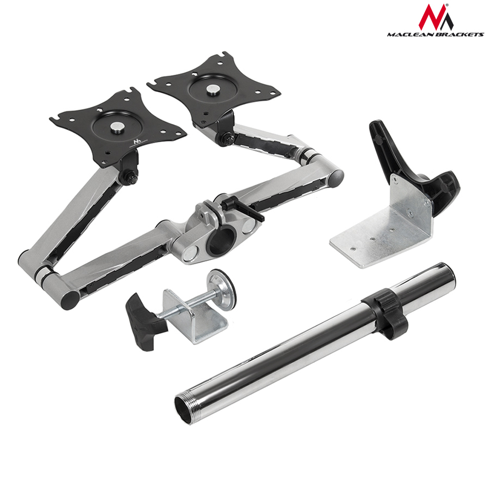 WIESZAK UCHWYT BIURKOWY do 2x MONITORA LCD LED 27' Maksymalne obciążenie 8 kg