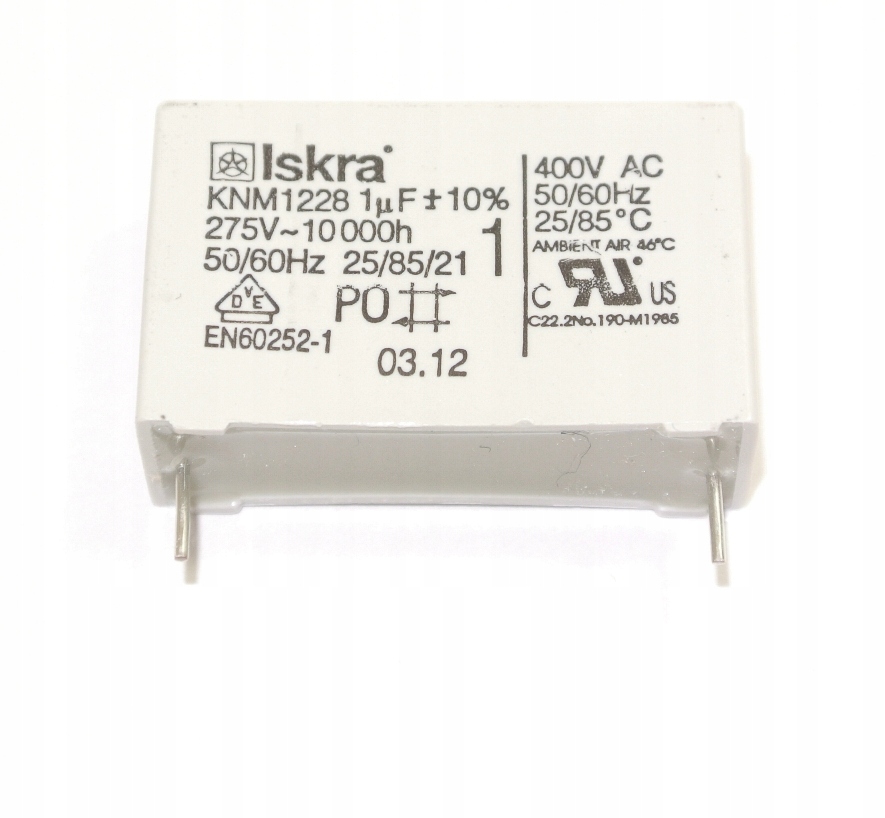 

1uF 275V~ 10000h 400VAC Iskra 27.5mm [1szt] #2013