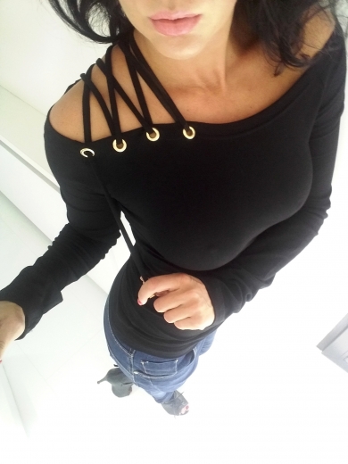 LipMar seksowne wiązane ramię KOLORY S 36 Dekolt łódka