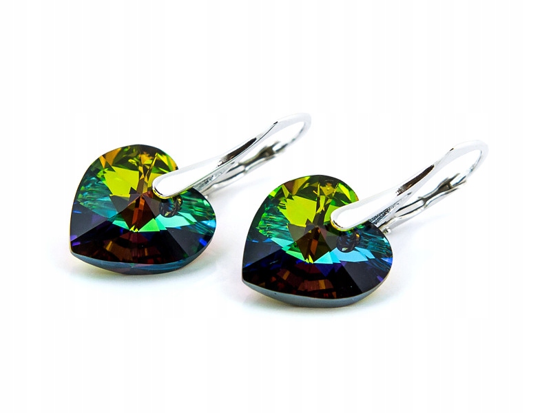

Srebrne Kolczyki 925 z kr. Swarovski Serca 14mm VM