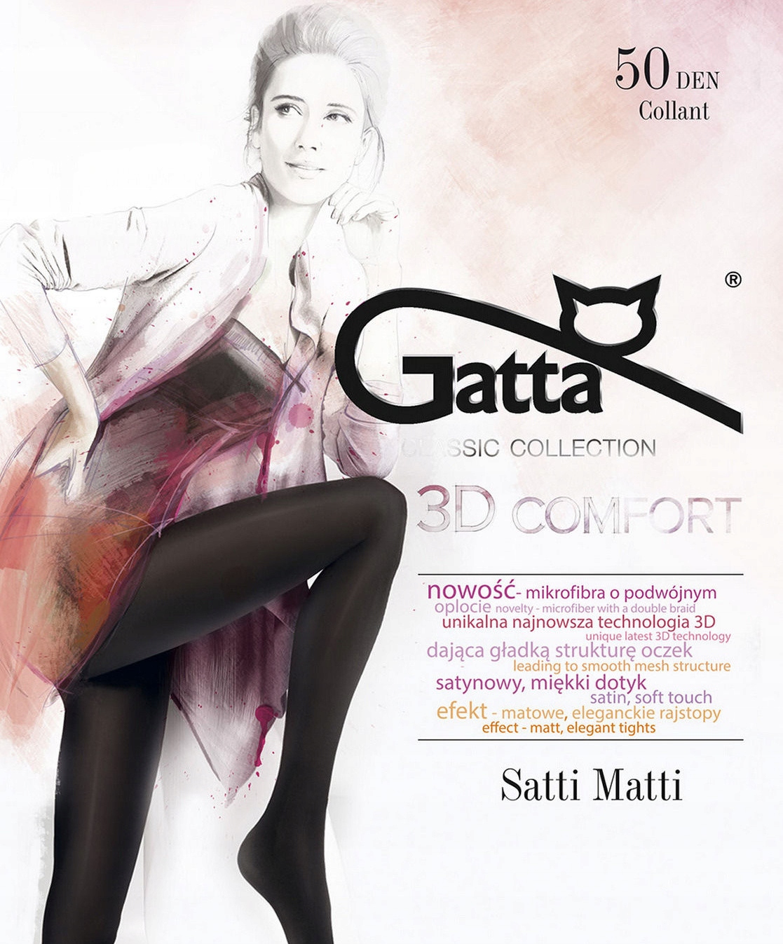

Rajstopy Satti Matti 3D Gatta 50 den 3-M Grafit
