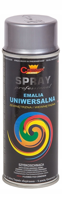 Emalia uniwersalna Spray Professional Champion Color czarny połysk 400 ml