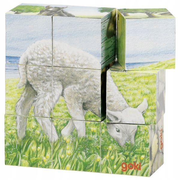 

Zabawka drewniana 6 obrazków zwierzęta 3d puzzle