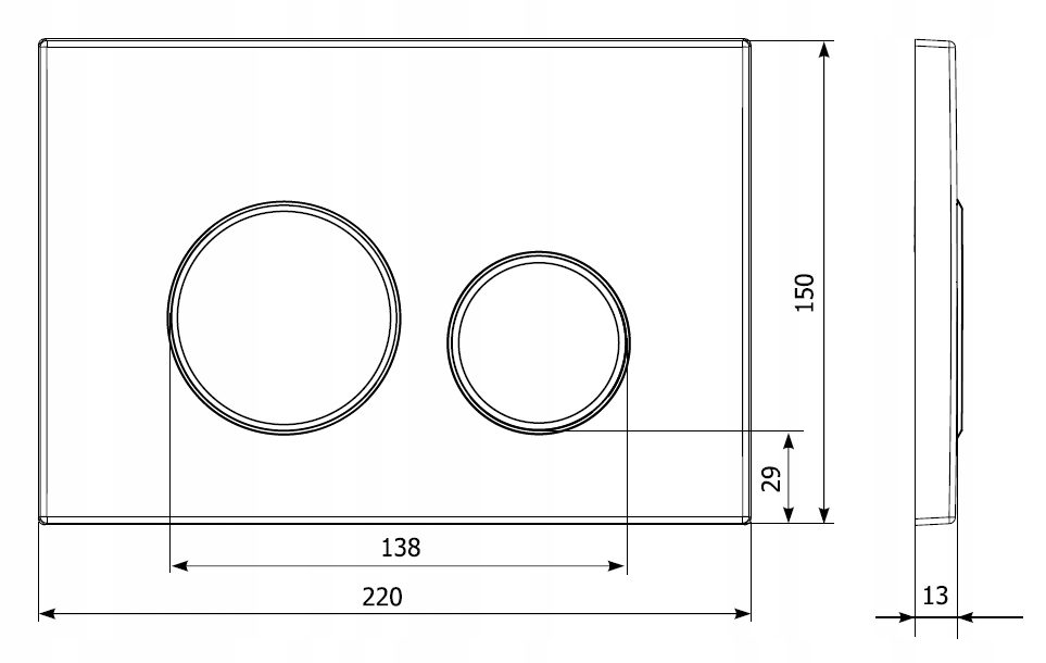 PRZYCISK DO SPŁUCZKI WC Cersanit CHROM POŁYSK M11 Przycisk Spłukujący do WC Rodzaj do WC