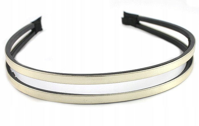 

Opaska Do Włosów Złota Skórzana 2 Rzędowa