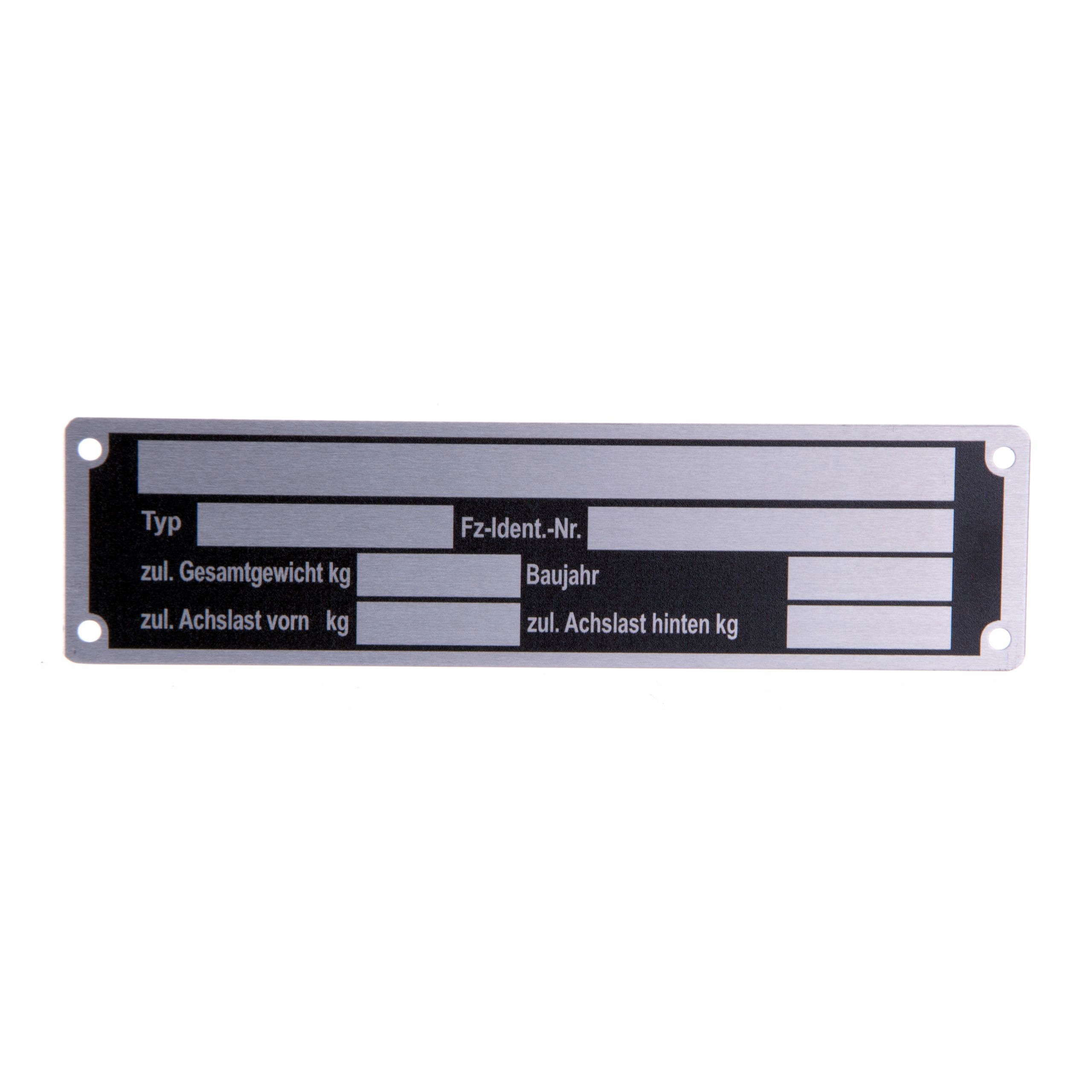 

Tabliczka znamionowa przyczepy 148x38x0,5mm