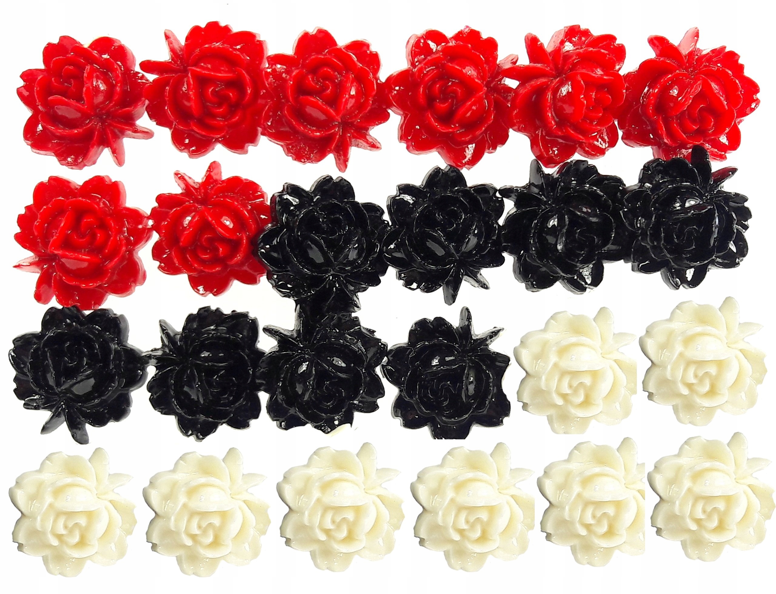 

Zestaw kolczyków 12 par różaneczniki róże roses