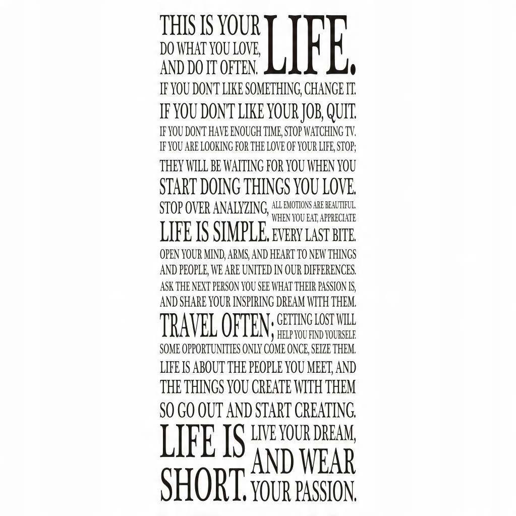 

Napis na ścianę naklejka This is your life.. 22
