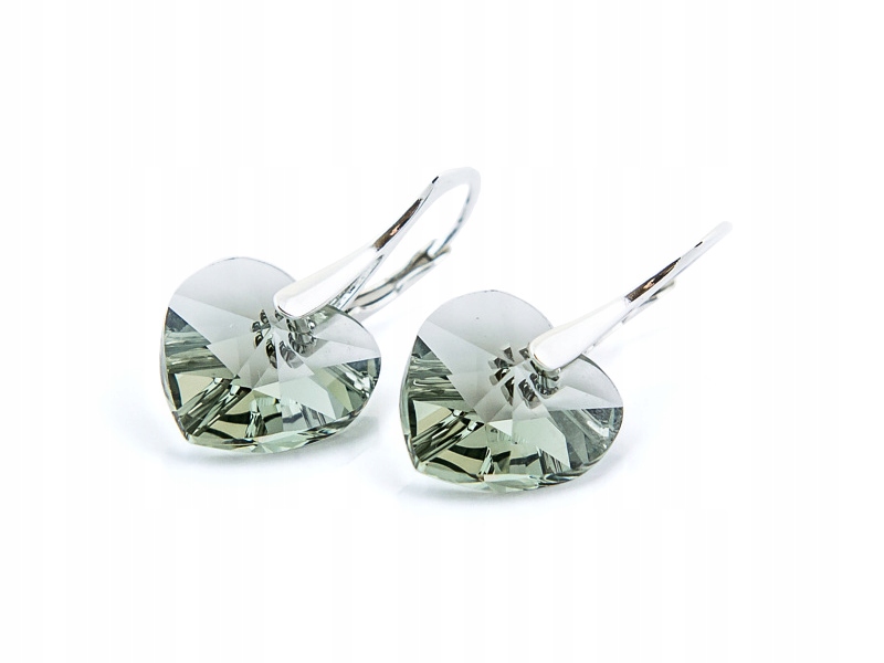 

Srebrne Kolczyki 925 z kr. Swarovski Serca 14mm Bd
