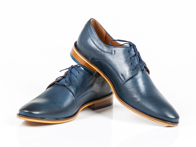 Agda 658/1 polobotky Polské modré 44 Kůže Nat