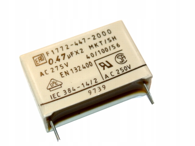 

470nF 275Vac X2 RM=27,5mm kondensator [2szt] #1394