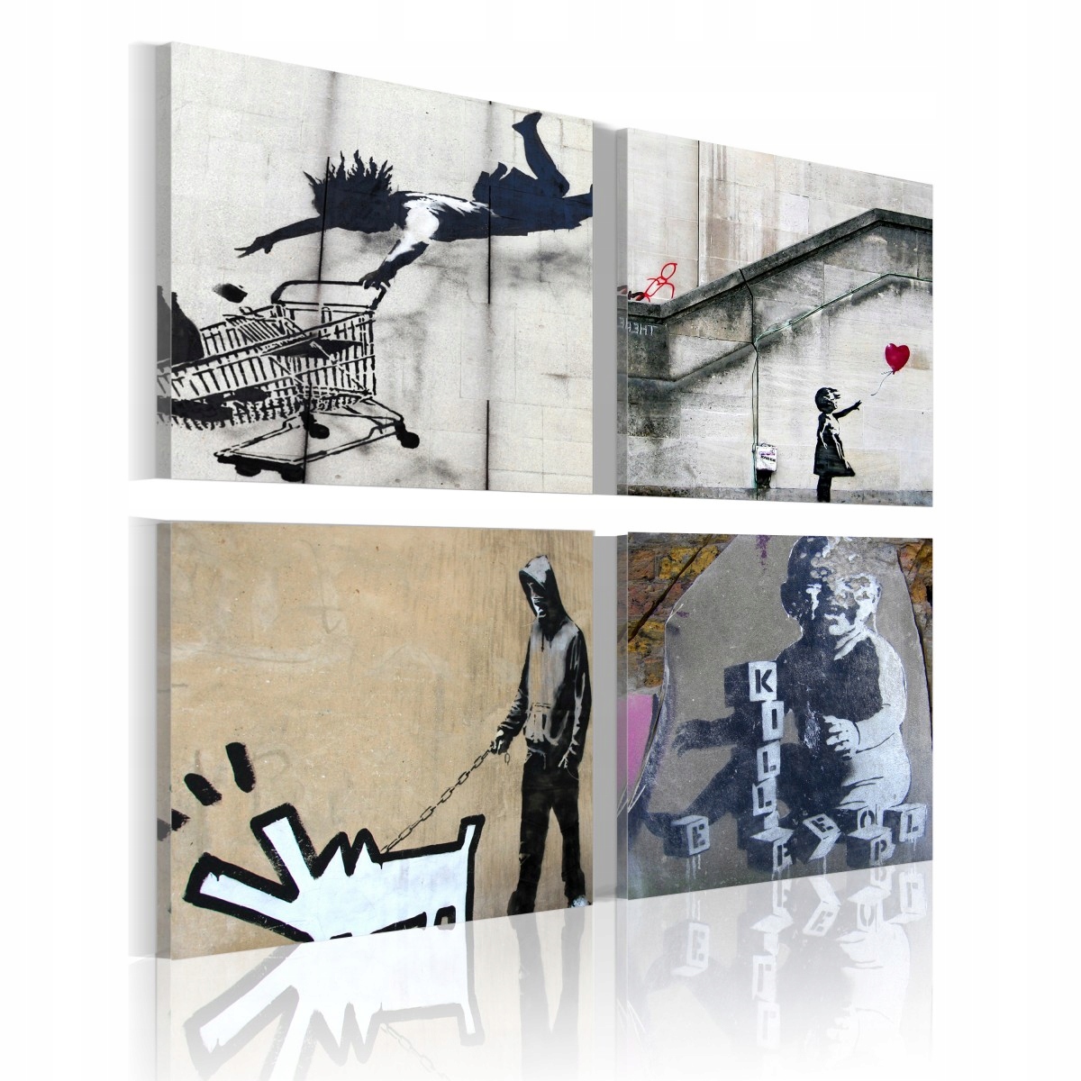 

Obraz - Banksy - cztery twórcze pomysły - 90X90