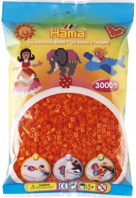 

Koraliki Hama MIDI 3000 201-04 Pomarańczowe