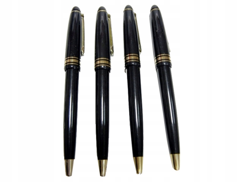 

4X Długopis Czarny Ze Złotą Obwódką Długopisy