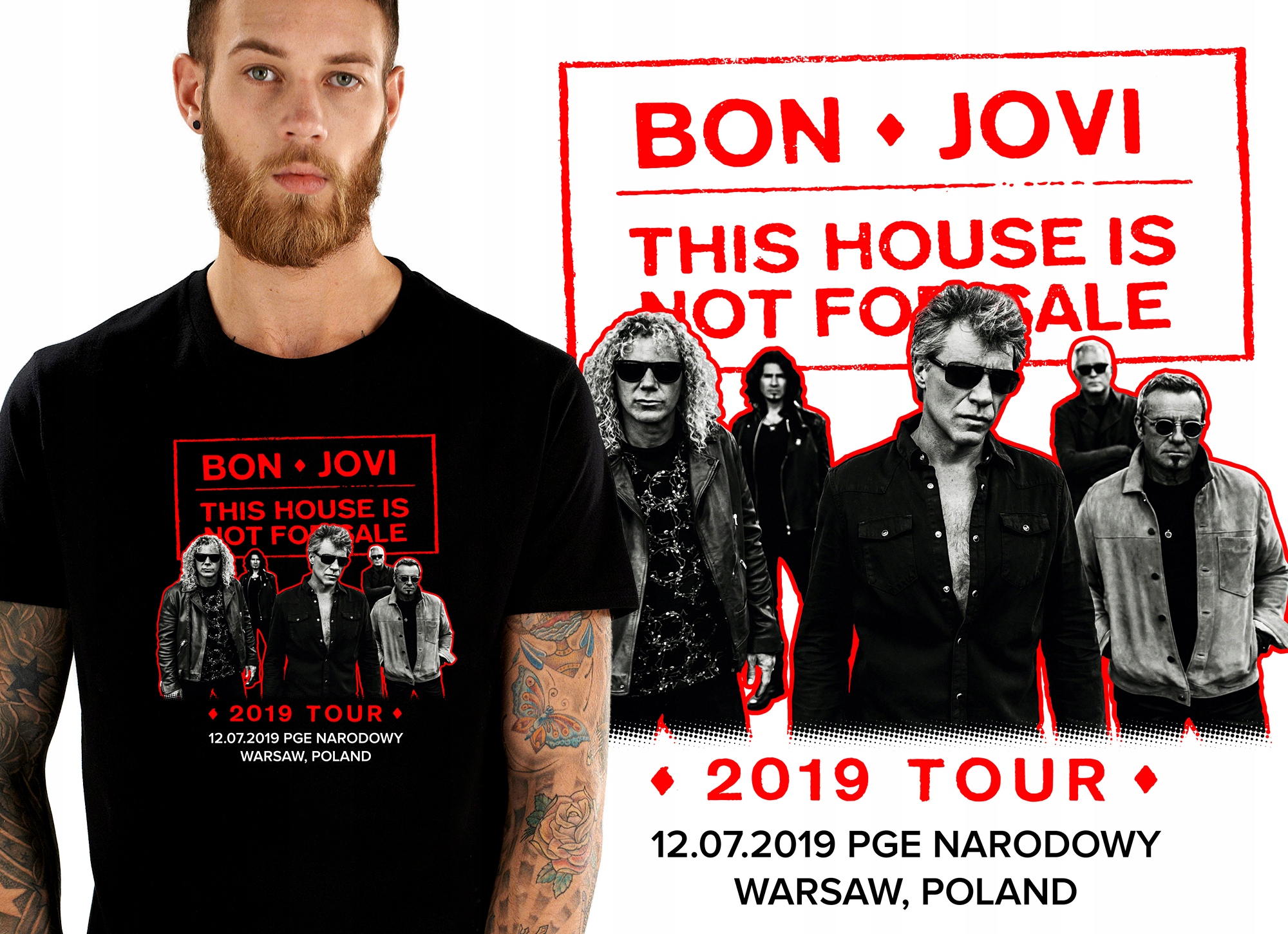 

Bon Jovi Tour 2019 Pge Warszawa Koszulka Męska L