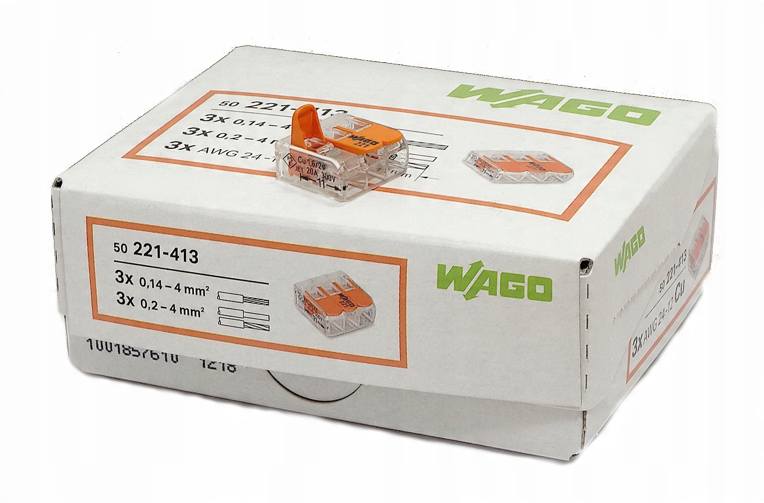 

Złączka zaciskowa 221-413 Wago 3x0,2-4mm 50 sztuk