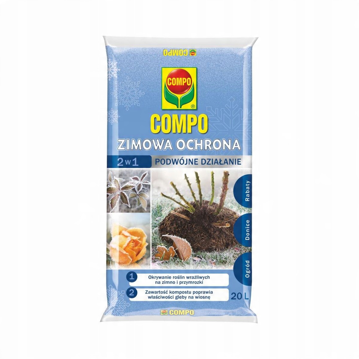 

Kompost zabezpiecza rośliny na zimę Compo 2w1 20l