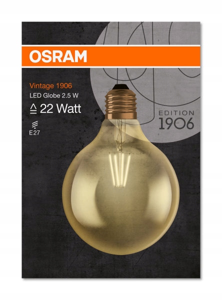 Żarówka Dekoracyjna LED Filament OSRAM E27 2,5W Barwa światła biały ciepły