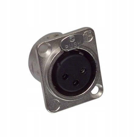 

NC3FDL1 Xlr gniazdo panelowe 3pin srebrne Neutrik