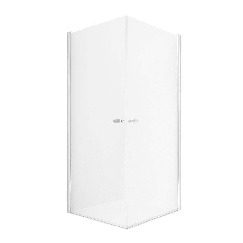 Kabina prysznicowa NEW SOLEO kwadratowa 80x80x195 drzwi wahadłowe podwójne  szkło czyste 6mm Active Shield