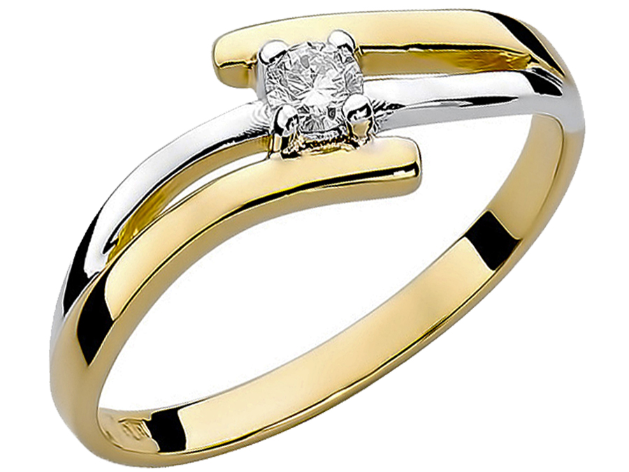 

Pierścionek Złoty Z Brylantem 0,10ct