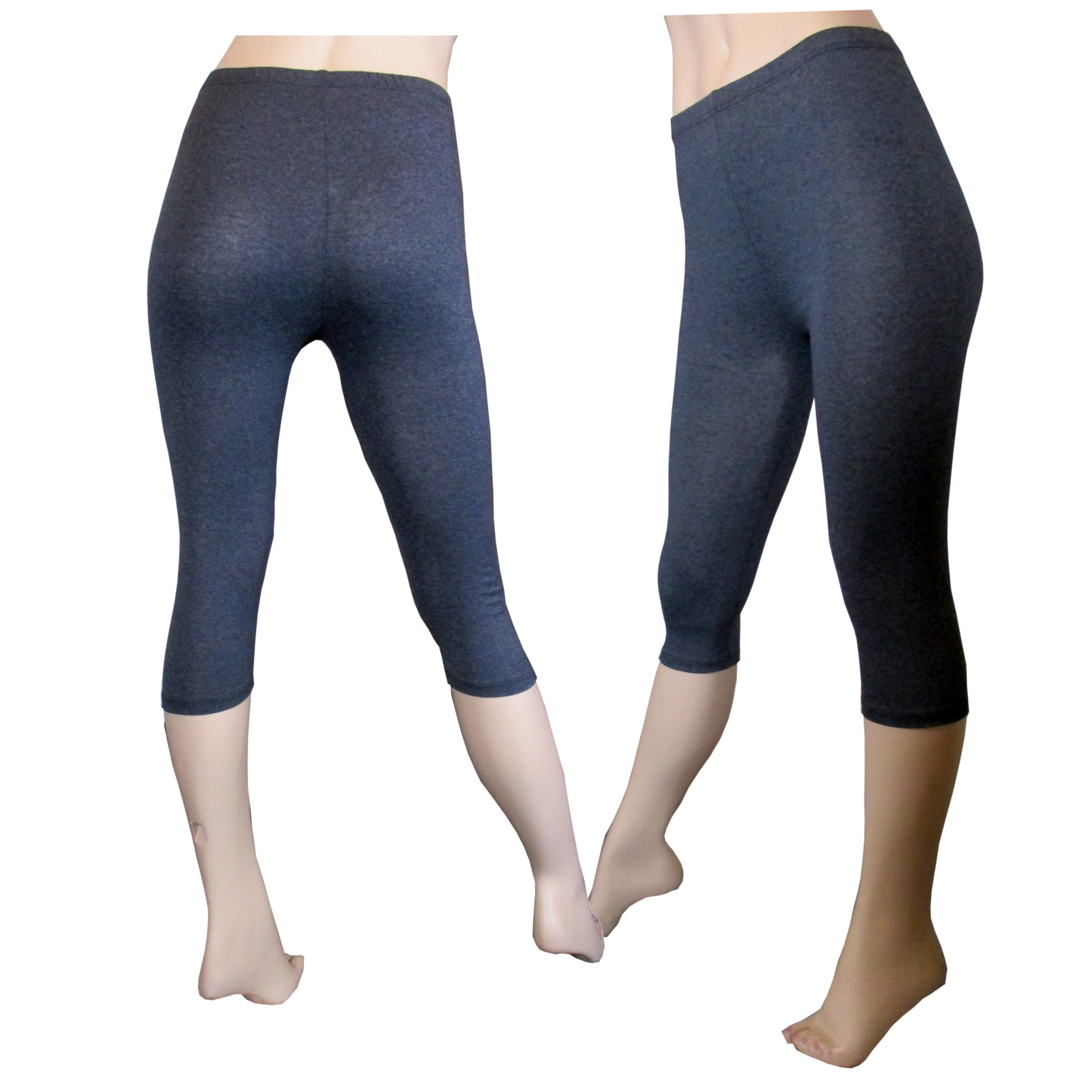 

Legginsy getry bawełniane 3/4 rybaczki L grafitowe