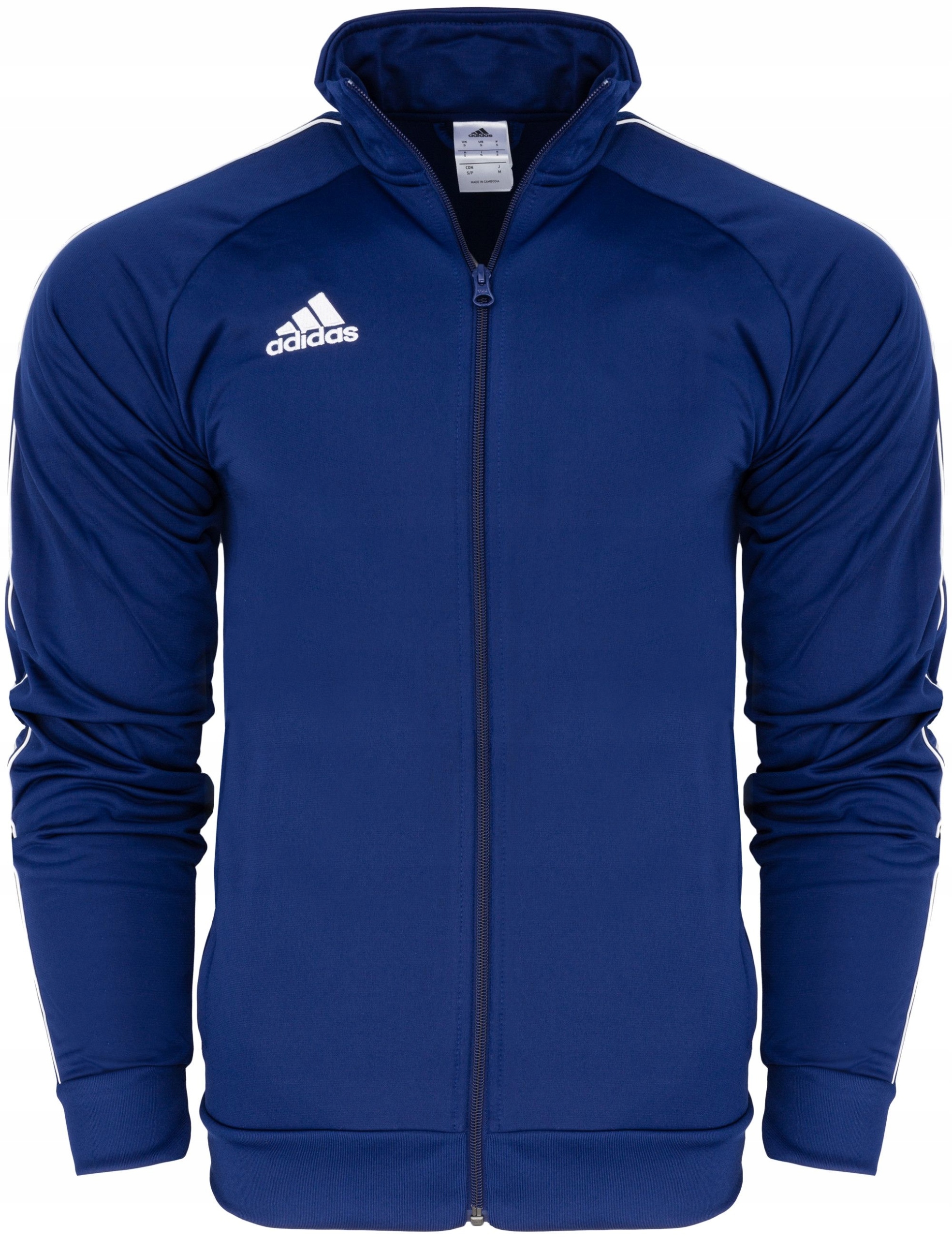 Bluza Adidas Core 18 męska XXL niebieska bez kaptura śliska sportowa