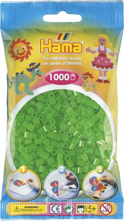 

Koraliki Hama MIDI 1000 207-37 Zielone Neon Transp