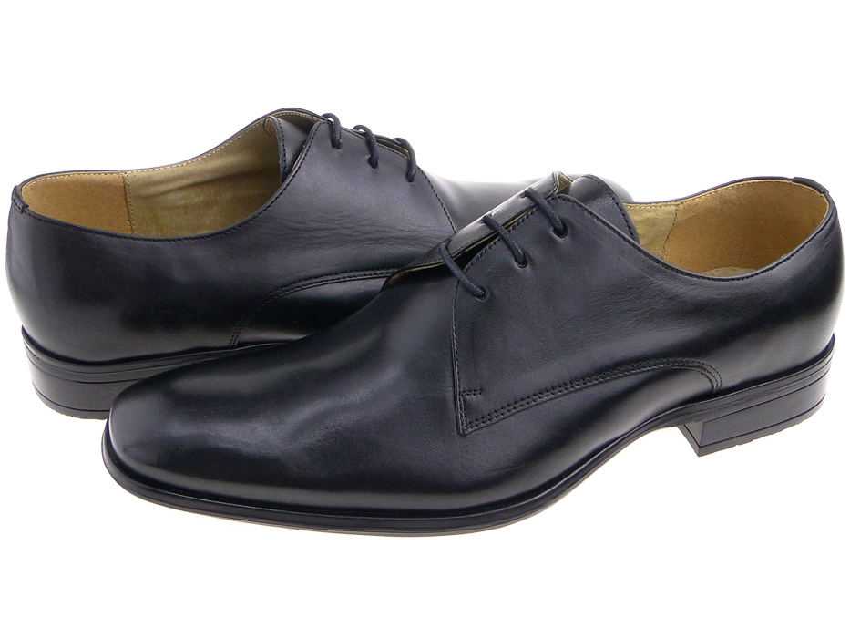 WOJAS buty wizytowe 9025-51 czarne, skóra 41 Nosek migdałowy