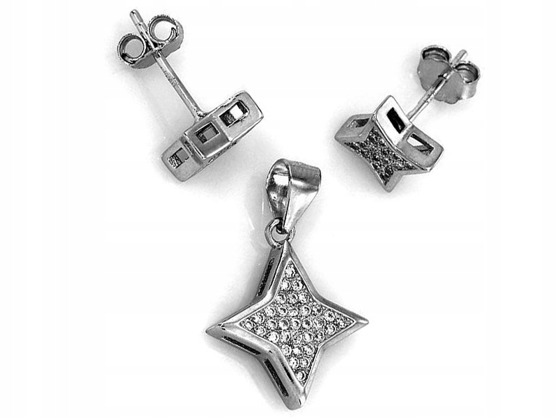 

Komplet Srebrny 925 Komplet Gwiazdeczki Cyrkonie