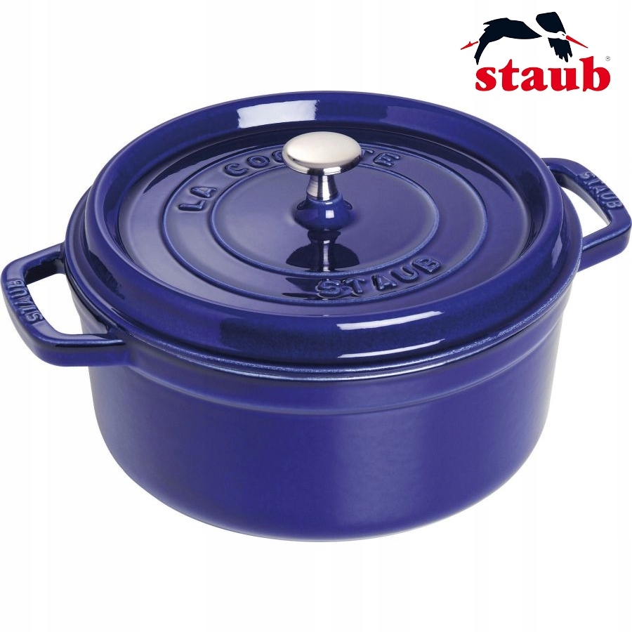 Cocotte Staub kulatý 3,8 l modrý, litina Francie
