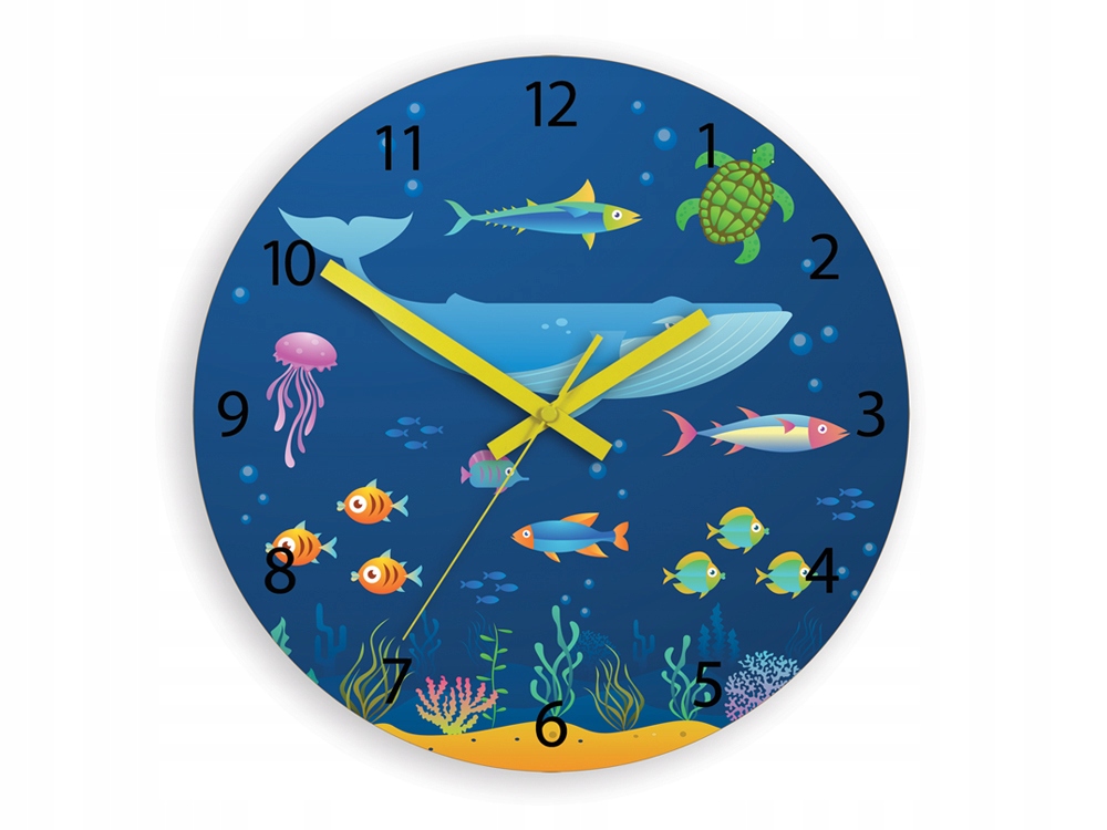 

Zegar Ścienny Ultra Cichy Zwierzęta Oceanu