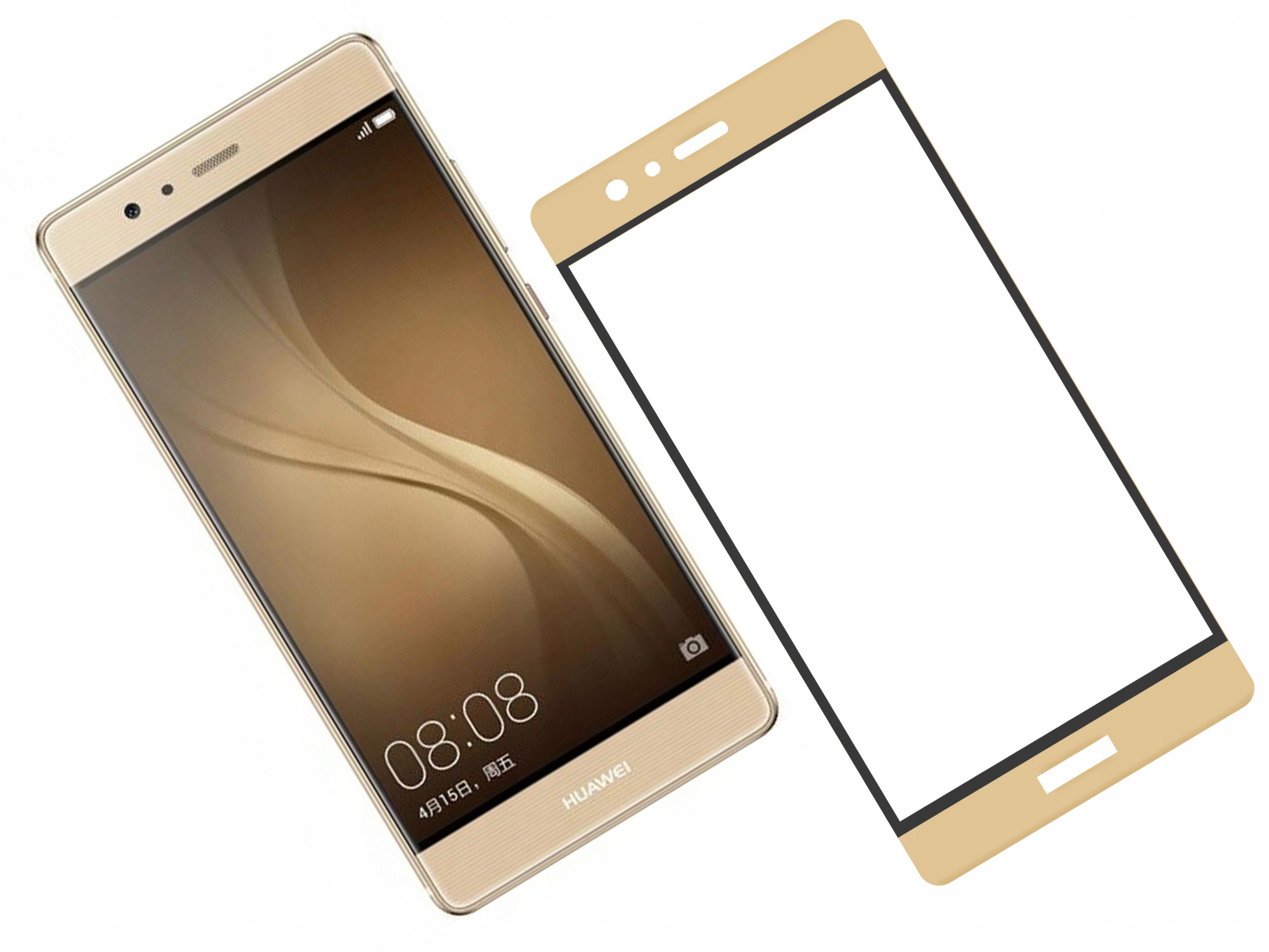 

Szkło hartowane 3D 9H cały ekran Huawei P9 Złoty