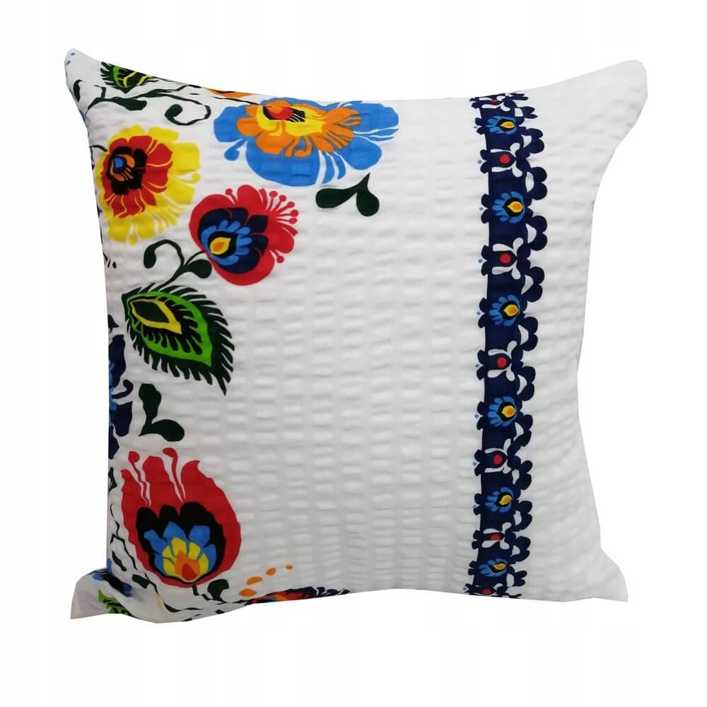 

Poszewka z kory 40x40 wzór łowicki niebieski