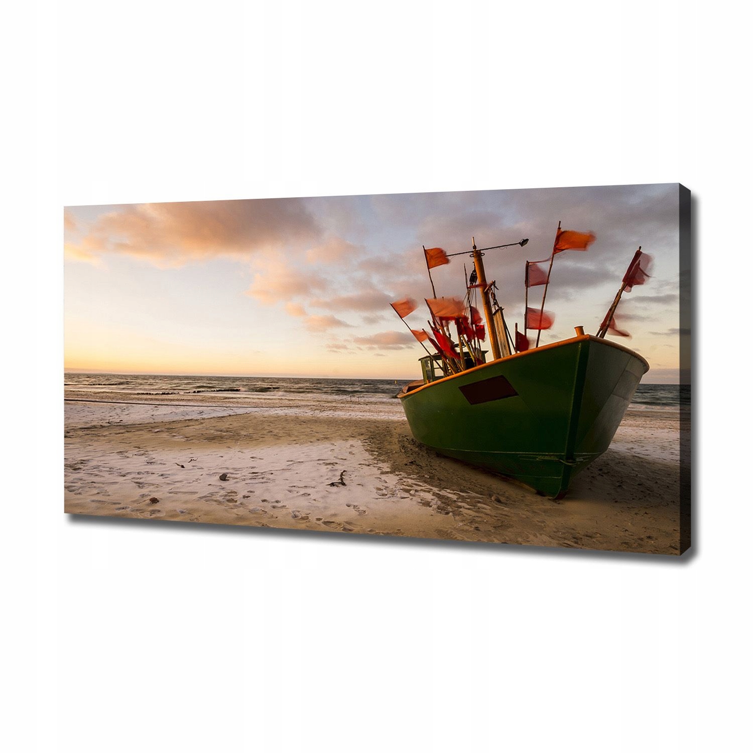 

Foto obraz na płótnie Kuter rybacki plaża 120x60cm